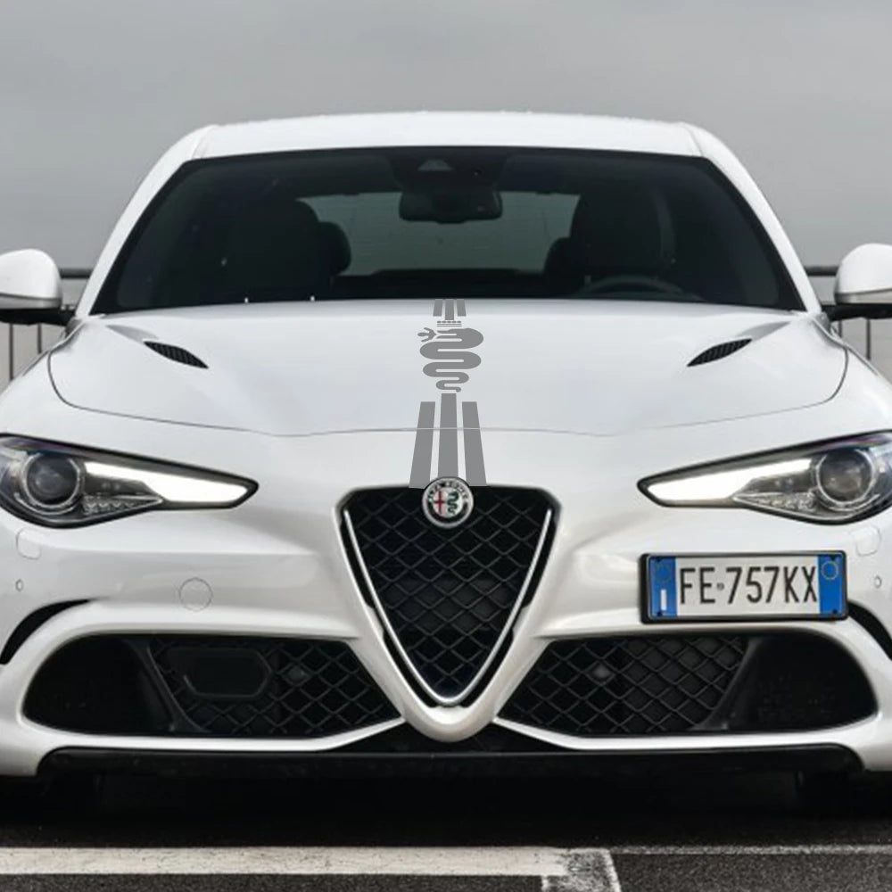 Hood Cover Car Stickers for Alfa Romeo 159 Giulietta Giulia 147 156 Mito Stelvio GT Sportiva Vinyl Film Decals Auto Accessories