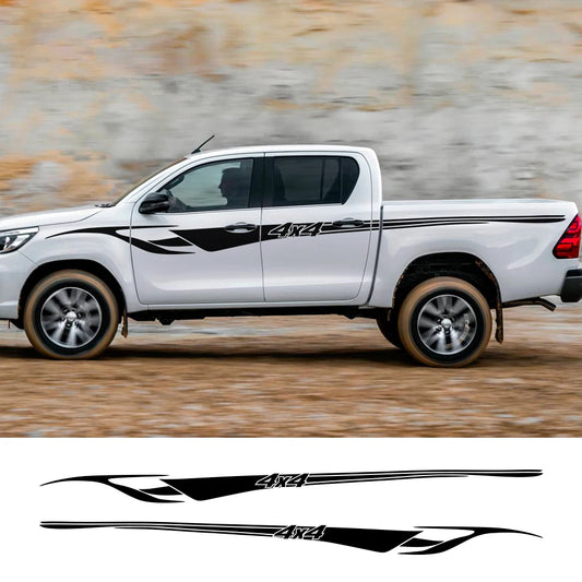 Car Body Decoration Stickers Reflective 2PCS Universal Pickup Car Door Side Sport Styling Stripe Vinyl Film Auto Accessories