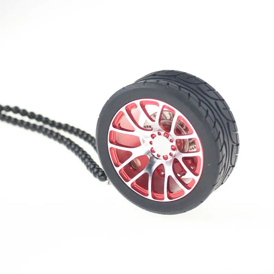 Metal Wheel Tire Pendant Keychain for Car Interior Decoration