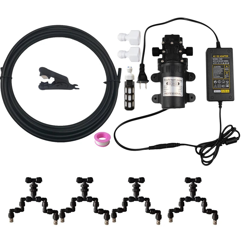 Reptile Fogger Silent Pump Misting Spray System Kit Nebulizer for Greenhouse Garden Irrigation and Terrarium Spraying Device