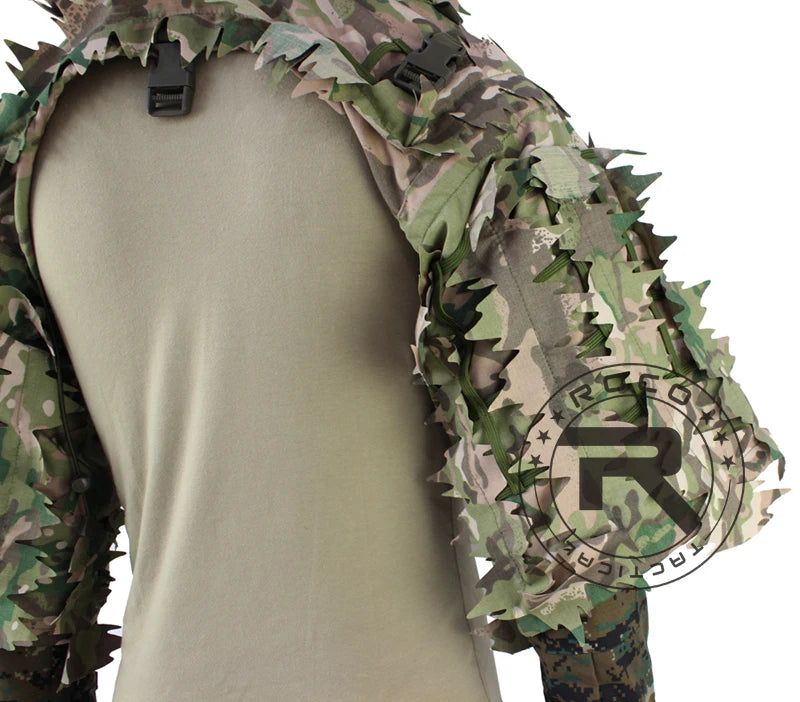 ROCOTACTICAL Ghillie Suit Viper Hood With 3D Leafy Stripes