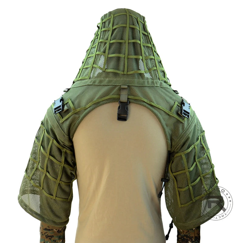 ROCOTACTICAL Ghillie Suit Viper Hood With 3D Leafy Stripes