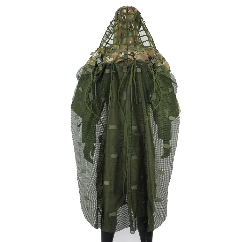 ROCOTACTICAL Tactical Ghillie Suit Viper Hood With 3D Leafy Stripes
