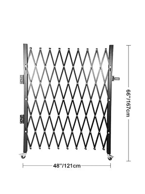 SucceBuy Single Folding Gate Steel Accordion Expanding