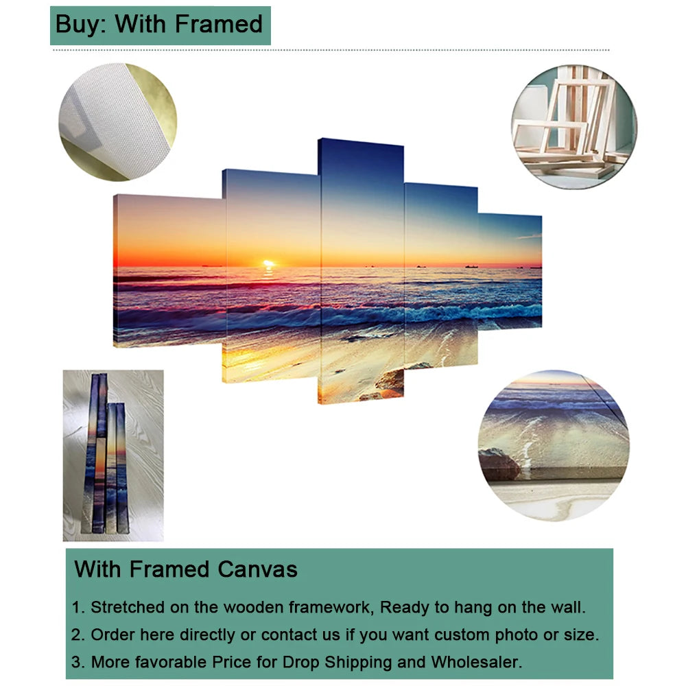 Form Sunset Ocean View Landscape Canvas Wall Art Home Decor