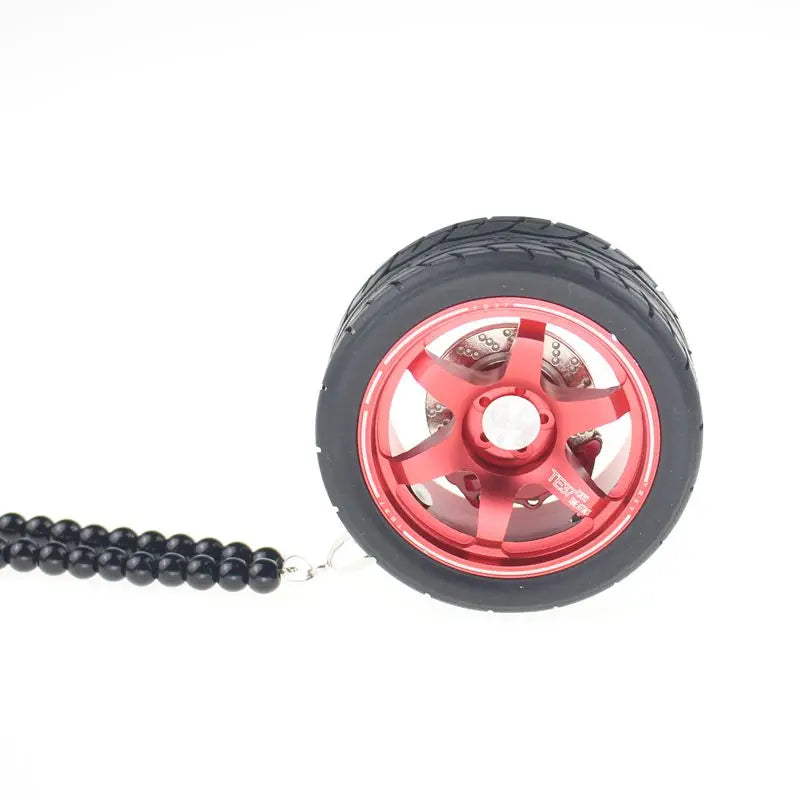 Metal Wheel Tire Pendant Keychain for Car Interior Decoration