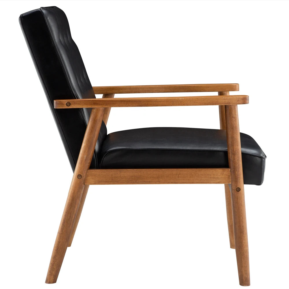 Retro Modern Wooden Single Chair for Stylish Living Room