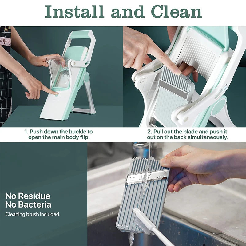 Adjustable Stainless Steel Mandoline Slicer for Easy Vegetable Cutting