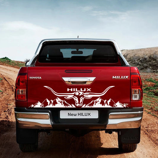 3PCS Car Stickers Vinyl Film Decal for Toyota Hilux Revo Vigo Auto Rear Trunk Decoration Tuning Accessories