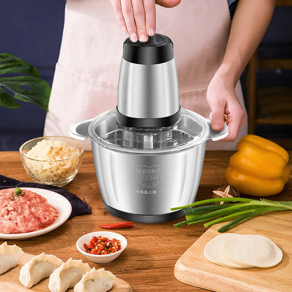 Electric Stainless Steel Meat Grinder And Food Processor Chopper