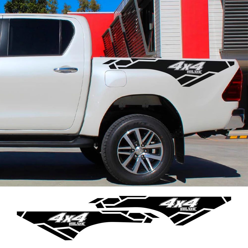 2PCS Vinyl Film Car Stickers for Toyota Hilux Revo Vigo 4x4 Auto Body Decor Accessories