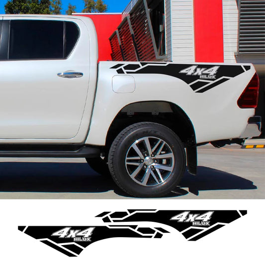 2PCS Vinyl Film Car Stickers for Toyota Hilux Revo Vigo 4x4 Auto Body Decor Accessories