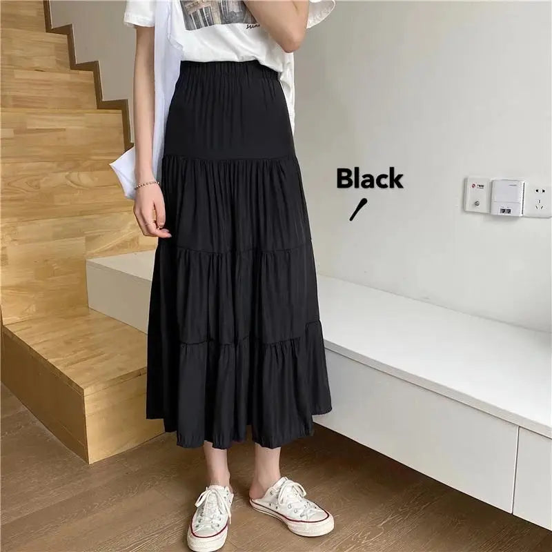 Chic Vintage High Waist Chiffon Skirt for Women
