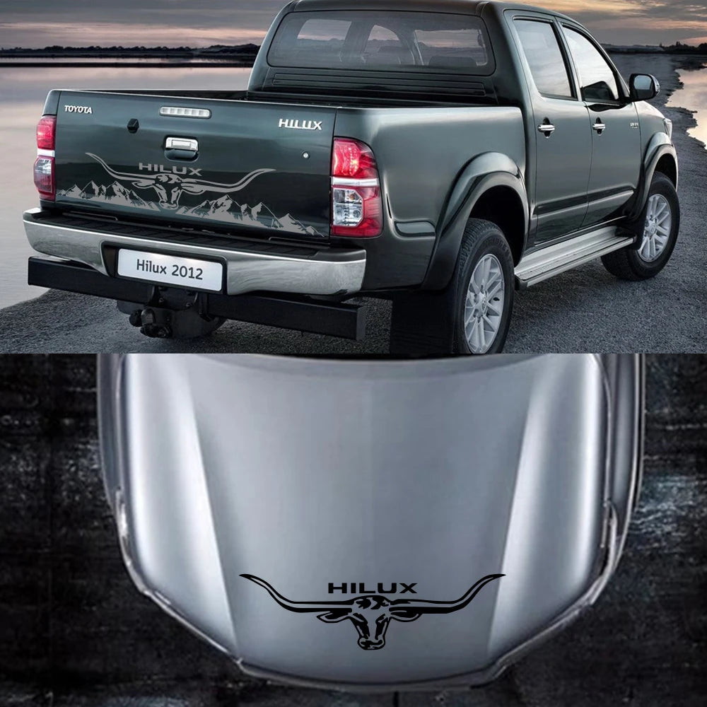 3PCS Car Stickers Auto Rear Trunk Vinyl Film Decal Sport Automobile Decoration Accessories For Toyota Hilux Revo Vigo