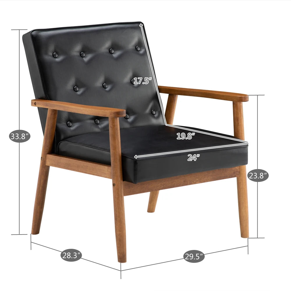 Retro Modern Wooden Single Chair for Stylish Living Room