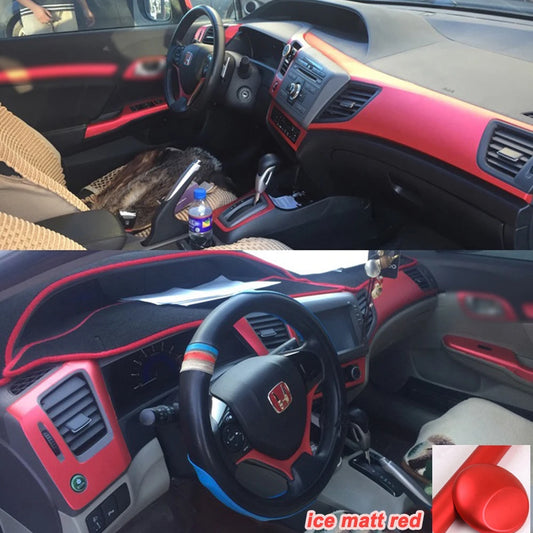 3D 5D Carbon Fiber Car Interior Cover Console Color Sticker Decals Accessories For Honda Civic 9th Gen 2012 2015 Four Doors