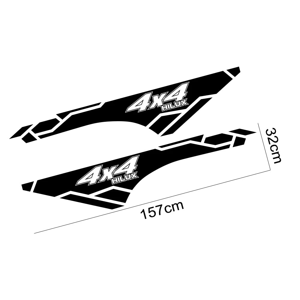 2PCS Vinyl Film Car Stickers for Toyota Hilux Revo Vigo Trunk Side Decor 4x4 Auto Accessories