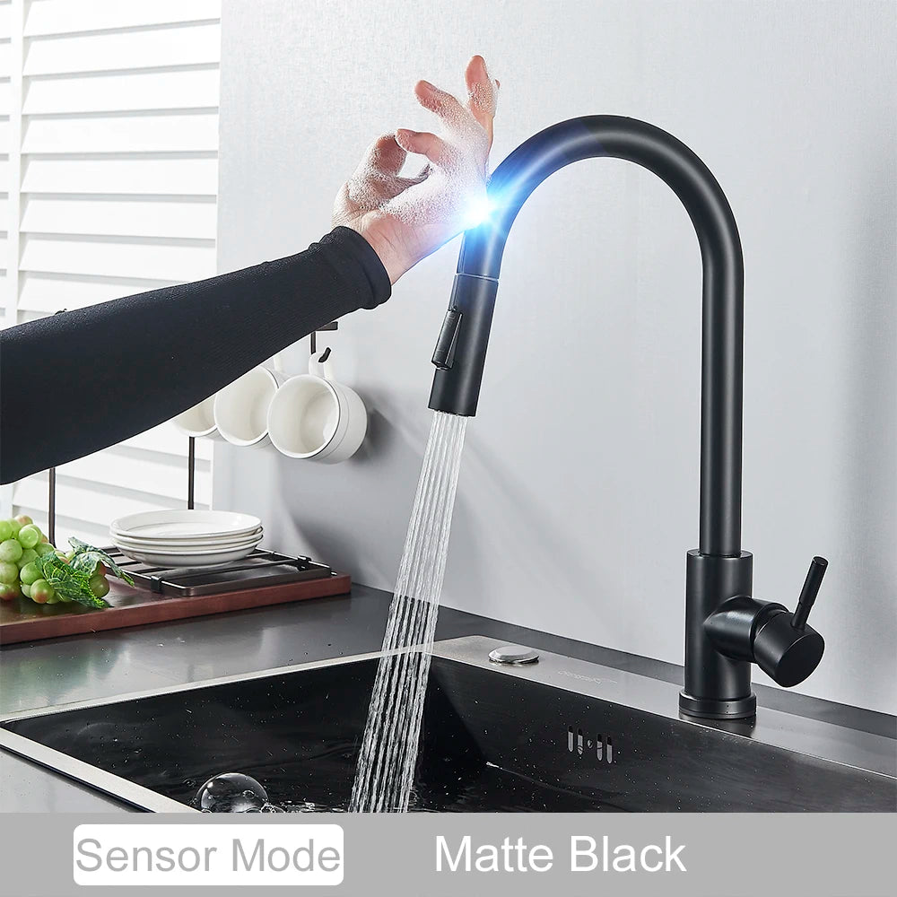 MYQualife Pull Out Sensor Kitchen Faucet Touch Control