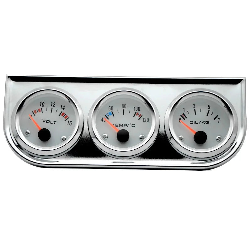 Water Temperature Oil Pressure Volt Gauge Triple Kit
