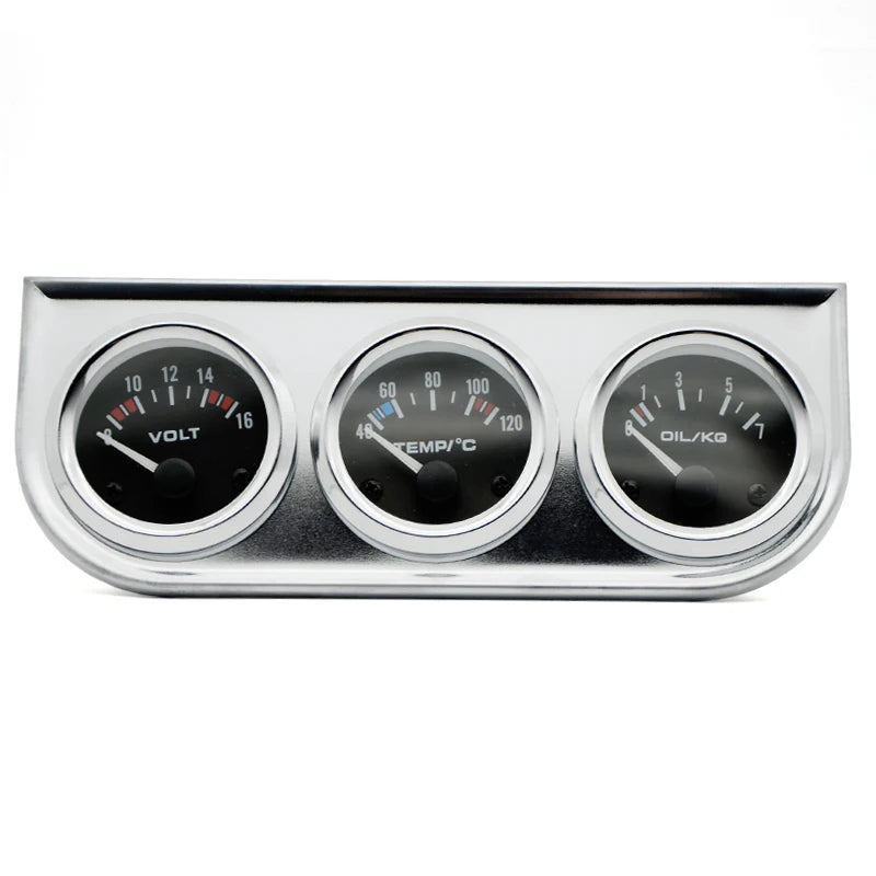 Water Temperature Oil Pressure Volt Gauge Triple Kit