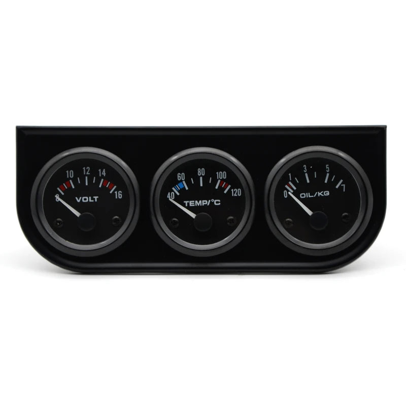 Water Temperature Oil Pressure Volt Gauge Triple Kit