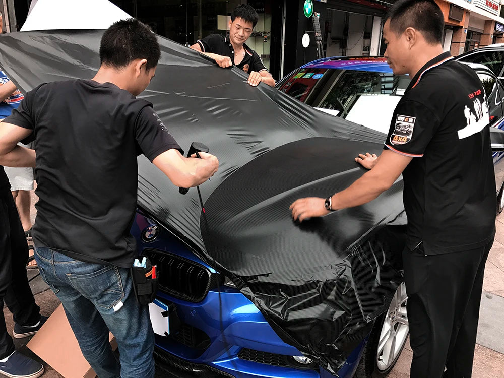 152cm x 200cm 4D Carbon Fiber Vinyl Film Car Styling Wrap Sheet Roll DIY Hood Roof Stickers Accessories