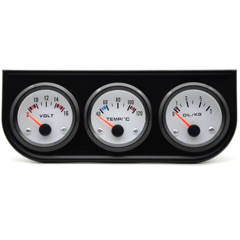 Water Temperature Oil Pressure Volt Gauge Triple Kit