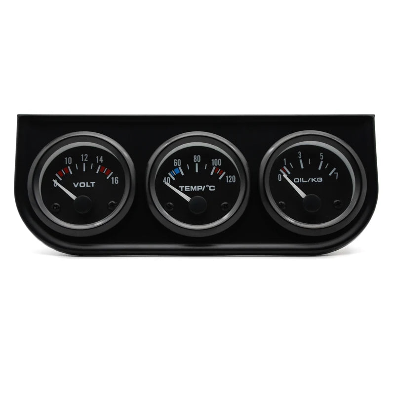 Water Temperature Oil Pressure Volt Gauge Triple Kit