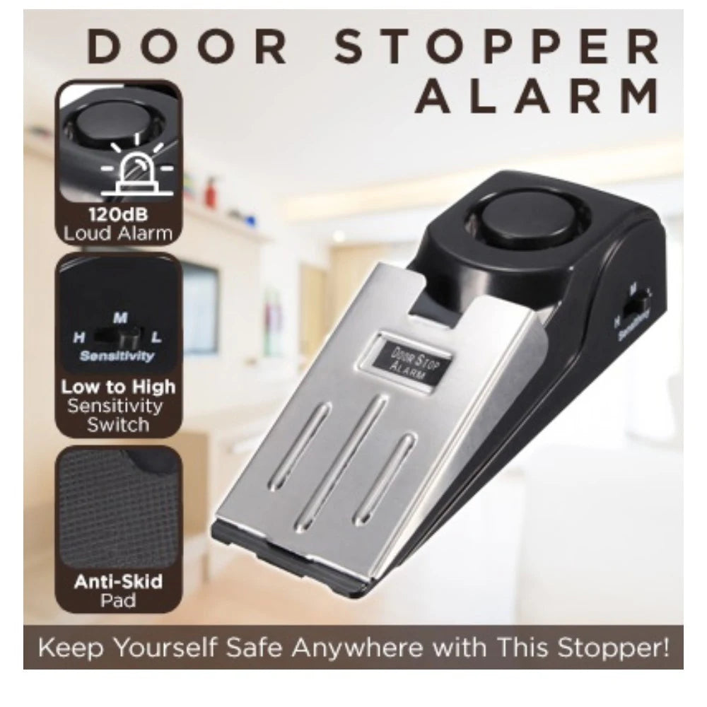 Door Stopper Alarm Siren Wedge For Anti Break In Safety