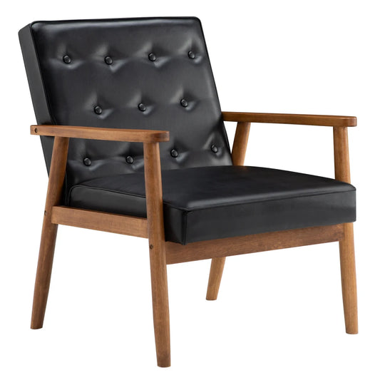 Retro Modern Wooden Single Chair for Stylish Living Room