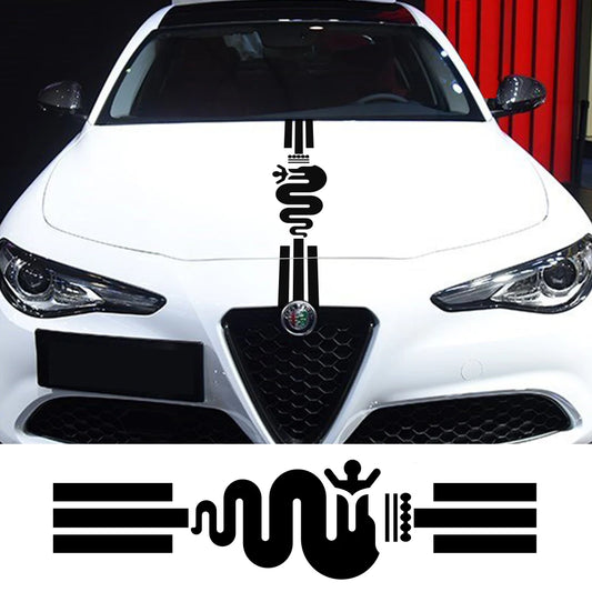 Hood Cover Car Stickers for Alfa Romeo 159 Giulietta Giulia 147 156 Mito Stelvio GT Sportiva Vinyl Film Decals Auto Accessories