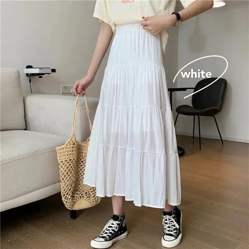 Chic Vintage High Waist Chiffon Skirt for Women