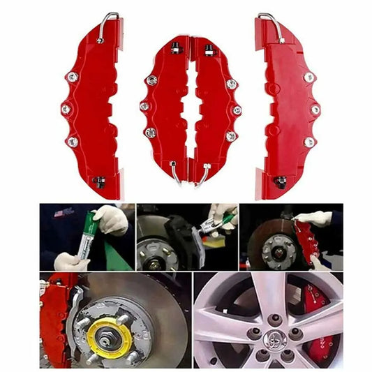 Universal 3D Car Disc Brake Caliper Covers Front Rear Kit