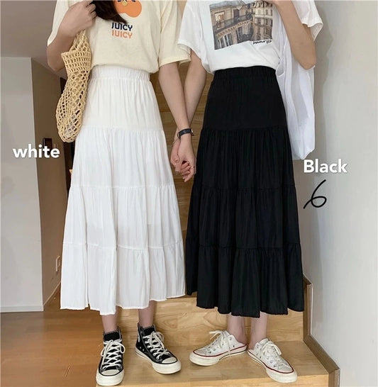 Chic Vintage High Waist Chiffon Skirt for Women