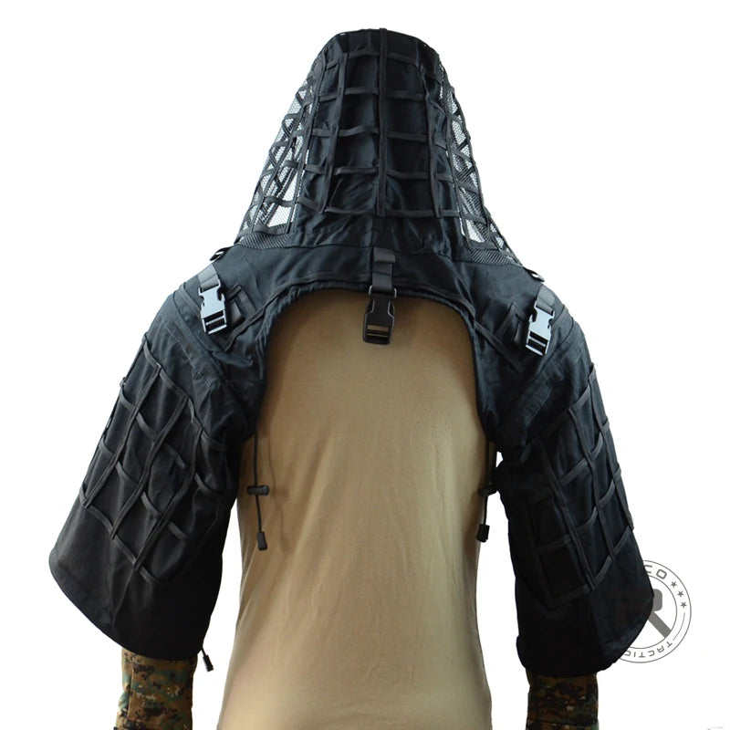 ROCOTACTICAL Tactical Ghillie Suit Viper Hood With 3D Leafy Stripes
