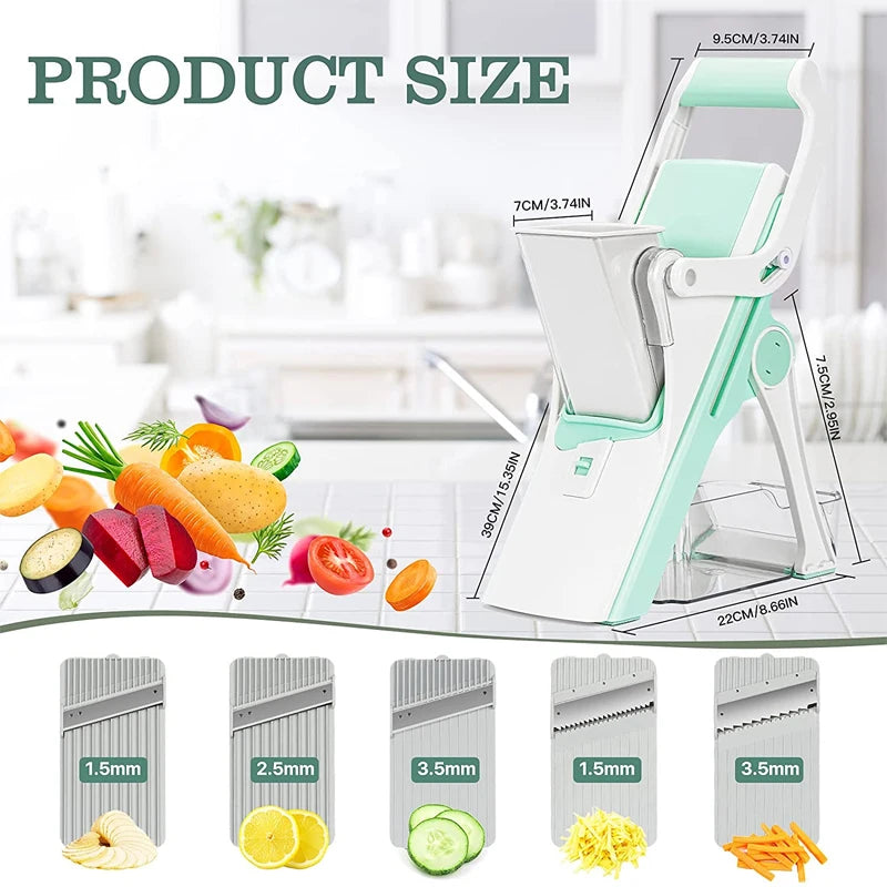Adjustable Stainless Steel Mandoline Slicer for Easy Vegetable Cutting
