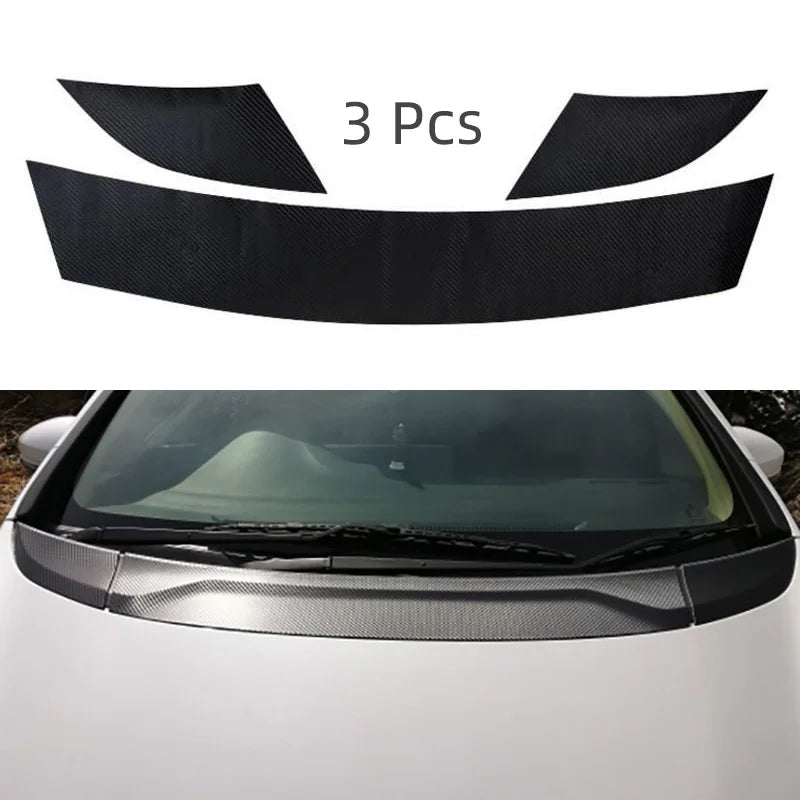 3D Carbon Fiber Vinyl Protective Film Engine Hood Decal Stickers For Honda Fit Jazz GK5 3rd Gen 2014 To 2020 Car Styling