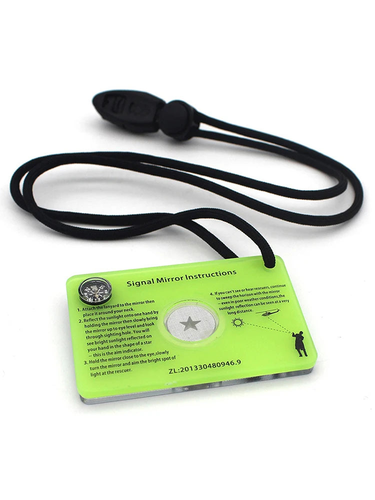 Pocket Survival Tool Kit With Signal Mirror Whistle Rope Compass