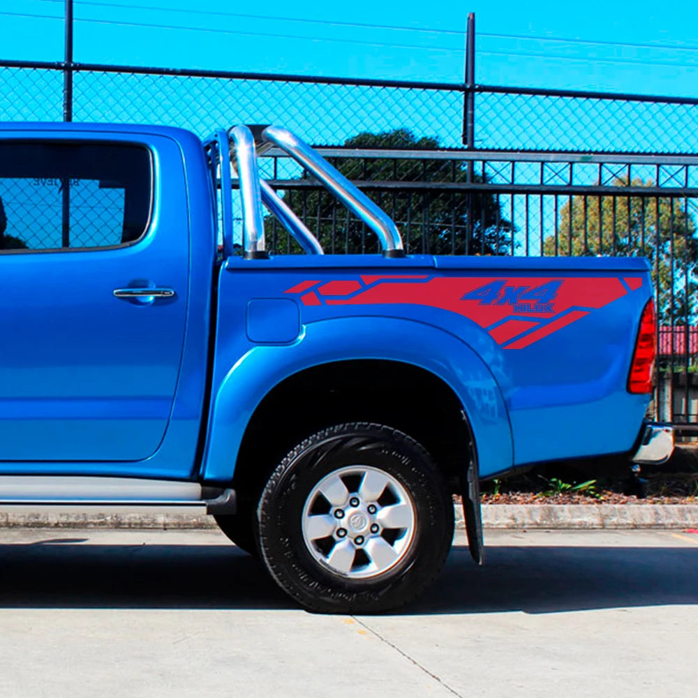 2PCS Vinyl Film Car Stickers for Toyota Hilux Revo Vigo 4x4 Auto Body Decor Accessories