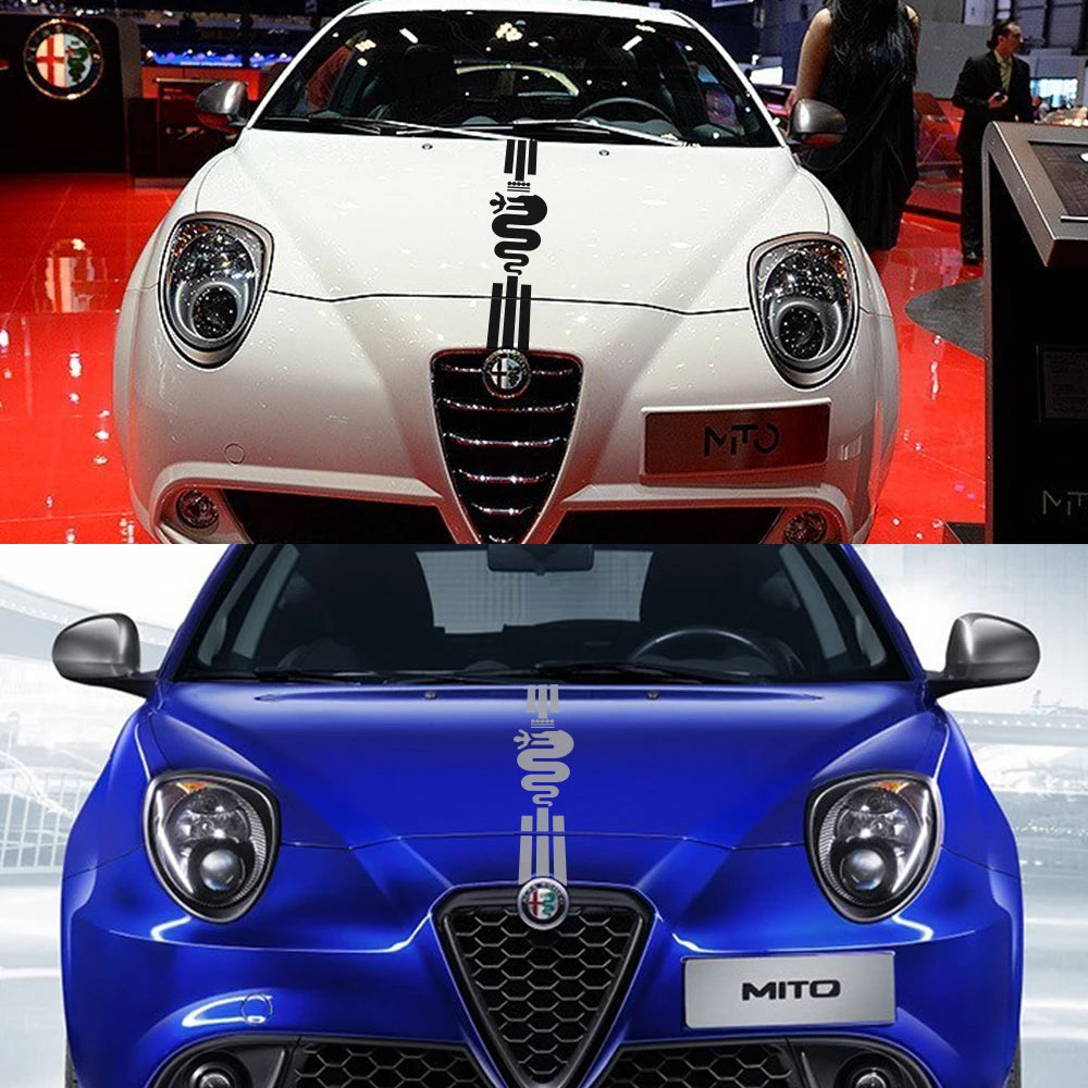 Hood Cover Car Stickers for Alfa Romeo 159 Giulietta Giulia 147 156 Mito Stelvio GT Sportiva Vinyl Film Decals Auto Accessories