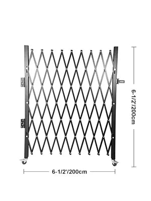 SucceBuy Single Folding Gate Steel Accordion Expanding
