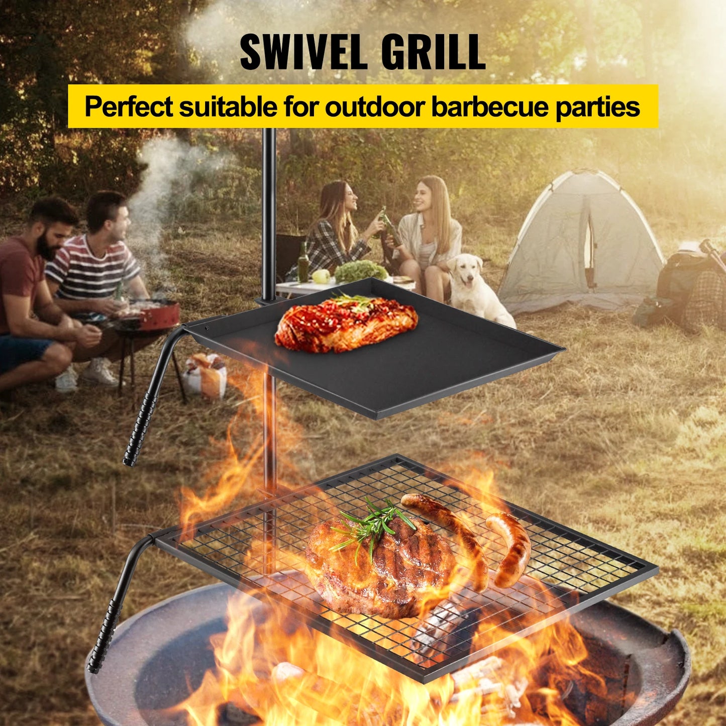 VEVOR Swivel Charcoal Grill For Outdoor Camping And Barbecue
