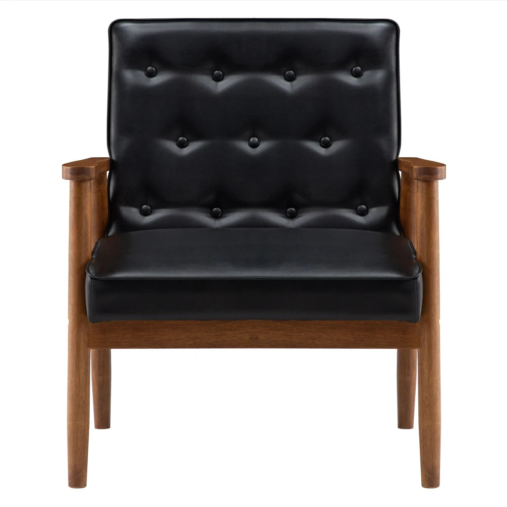 Retro Modern Wooden Single Chair for Stylish Living Room
