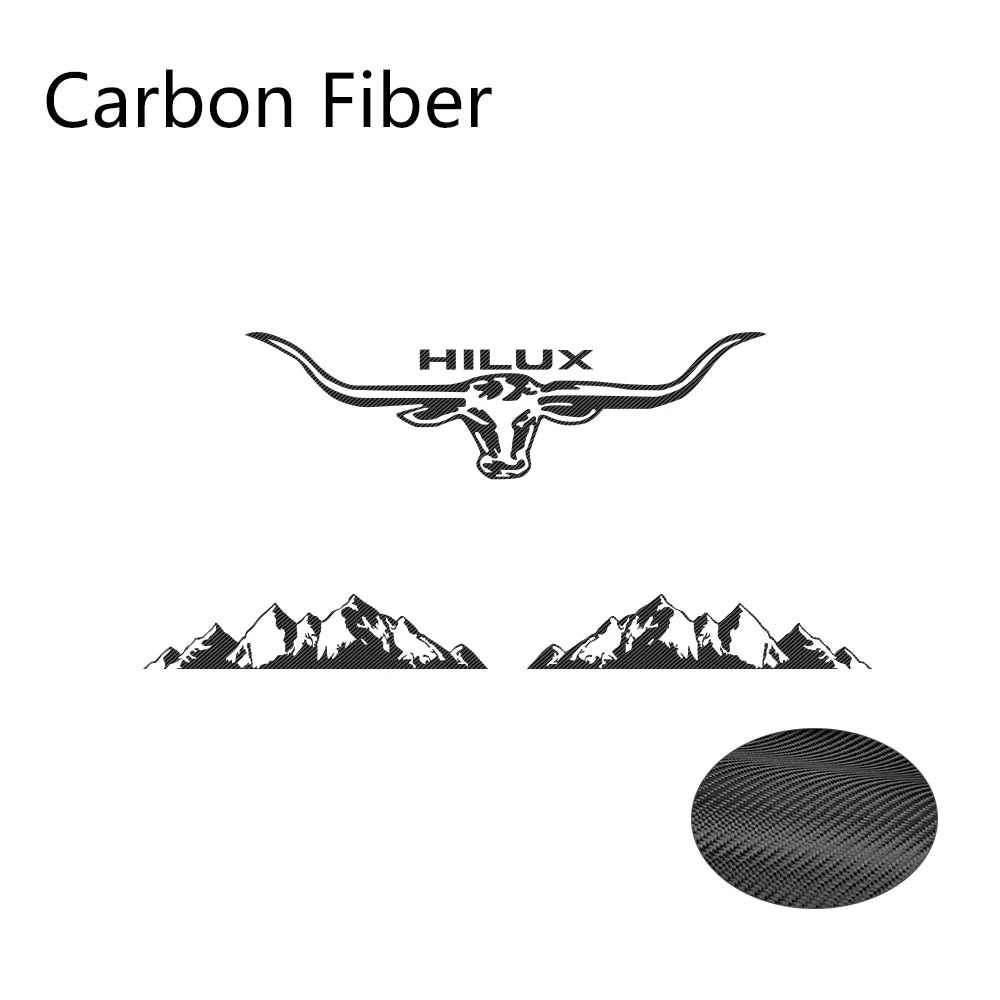 3PCS Car Stickers Auto Rear Trunk Vinyl Film Decal Sport Automobile Decoration Accessories For Toyota Hilux Revo Vigo