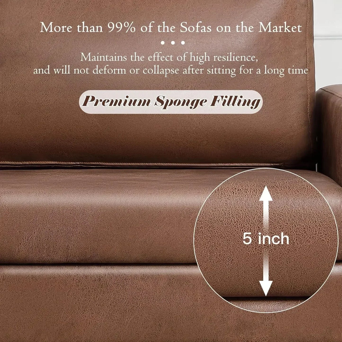 Modern Faux Leather Loveseat for Cozy Living Room Style