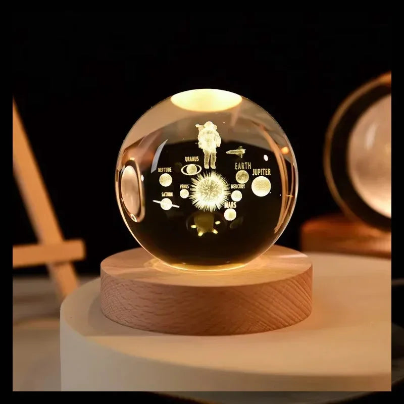 LED Night Light Saturn 3D Moon Table Lamp for Kids