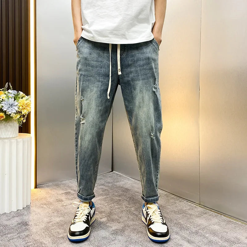Vintage Loose-Fit Harem Jeans for Casual Summer Style
