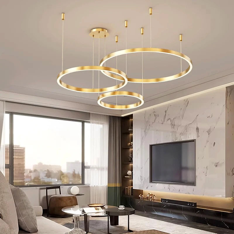 Modern Home Decor Ring LED Pendant Light for Living Room and Dining Room Chandeliers Indoor Lighting