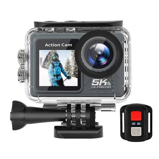 5K Action Camera with Dual Screen and Remote Control