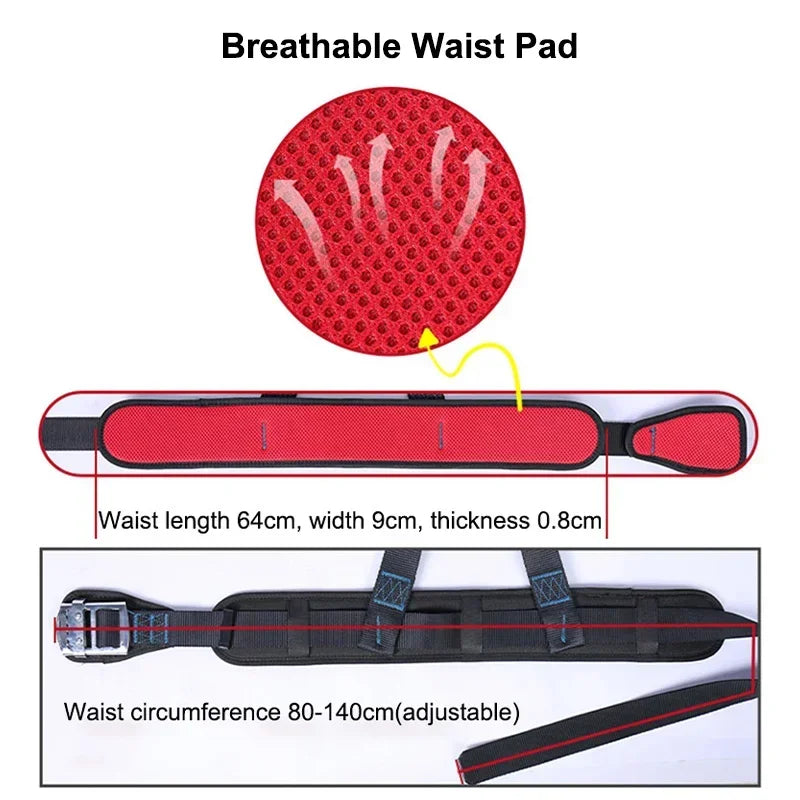Three Point Half Body Work Safety Belt Outdoor Rock Climbing Electrician Construction Wear Resistant Safety Harness Rope Set